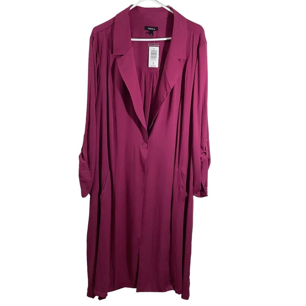 Torrid Long Sleeve Chiffon Trench Dress
